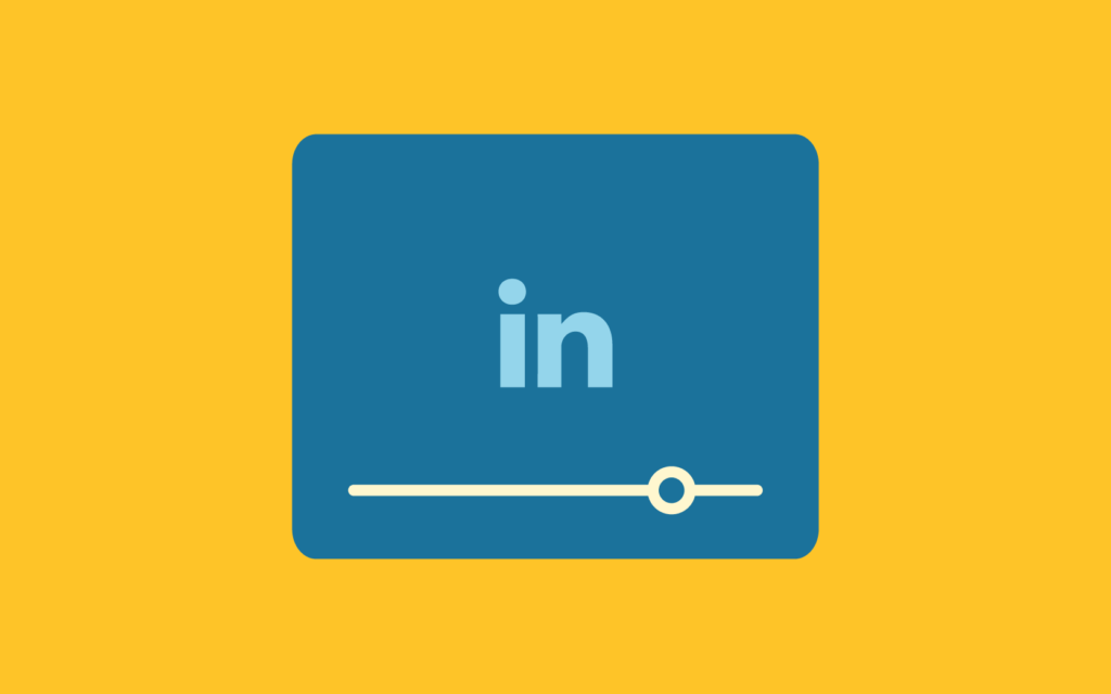Illustration of LinkedIn logo on a video player