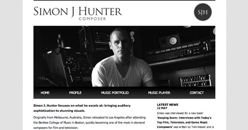 Screenshot of the Simon J Hunter website