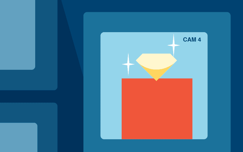 Illustration of a security camera's view of a gem