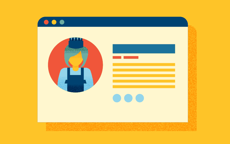 Illustration of baker's website