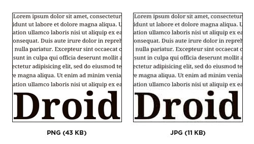 PNG versus JPG comparison