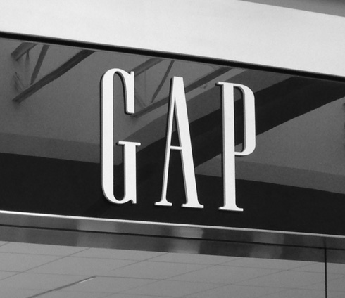 Black and white photo of the GAP logo
