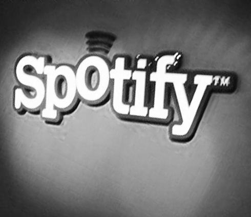 Black and white Spotify logo