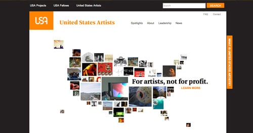 United States Artists website screenshot