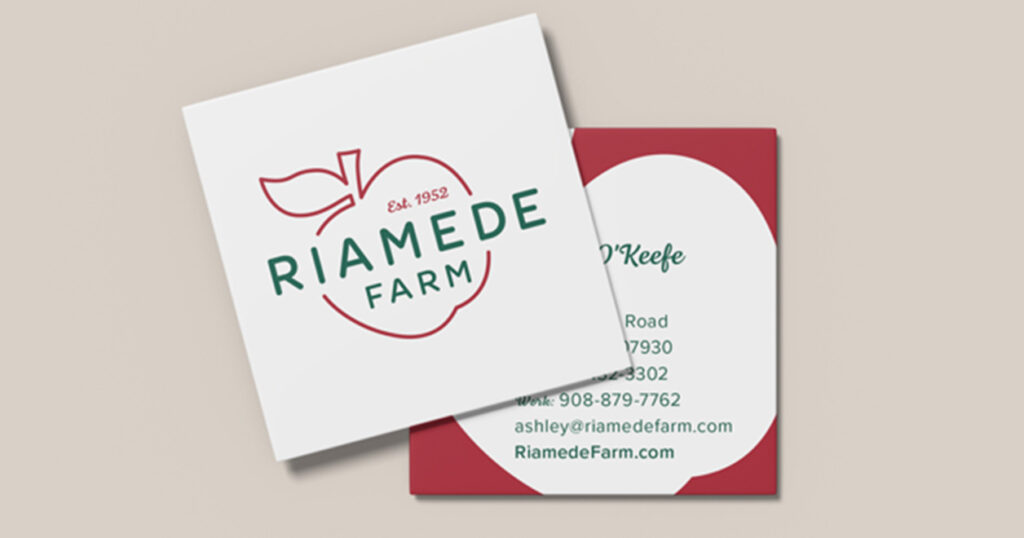Mockup of Riamede business cards@2x