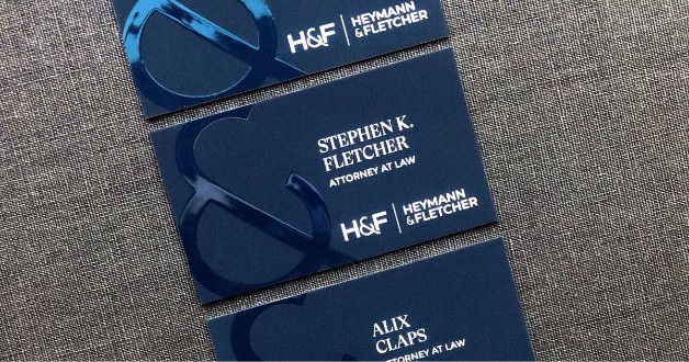 Sophisticated business cards laying on a tabletop